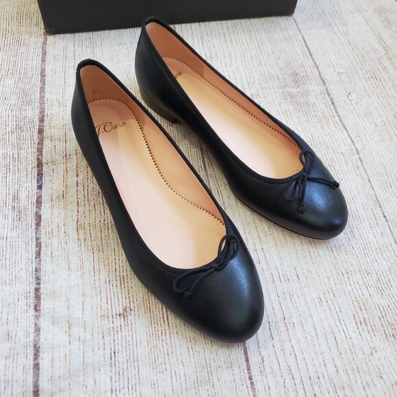 J.Crew Kiki black leather flats size 36.5 (6M), NWT - Picture 1 of 5